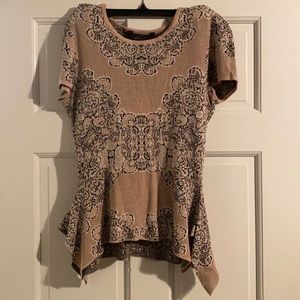 Blush and Black sweater blouse